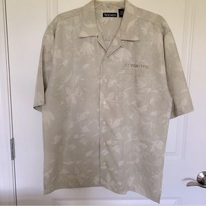 Corvette Men’s Hawaiian shirt by Jockey. Sz. M. Classic muted beige/cream tones.